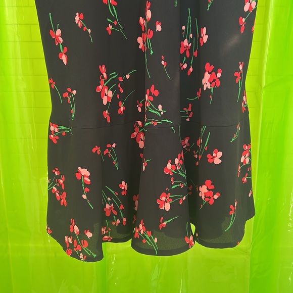 J. Crew black dress with red and link flowers - Picture 3 of 6